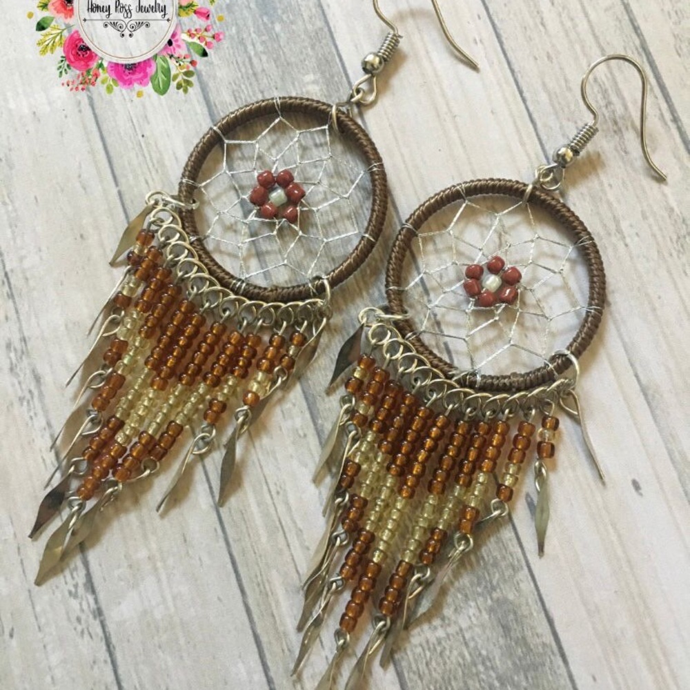 Dreamcatcher Earrings with Beads
